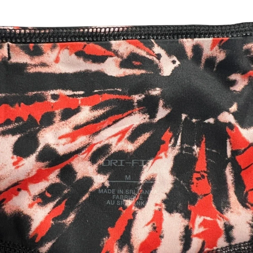 Nike Dri-FIT Tie Dye Burst Leggings Black Red White Athletic Yoga Size M